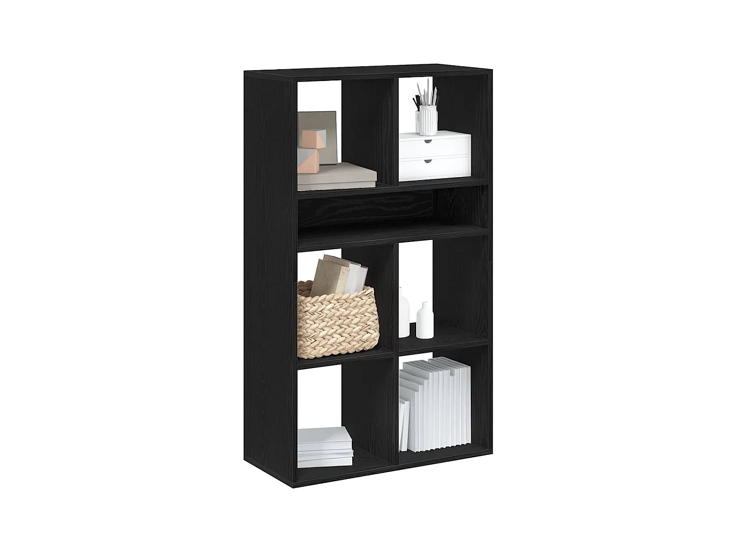 Estantería madera ingeniería negra 66x31x112 cm