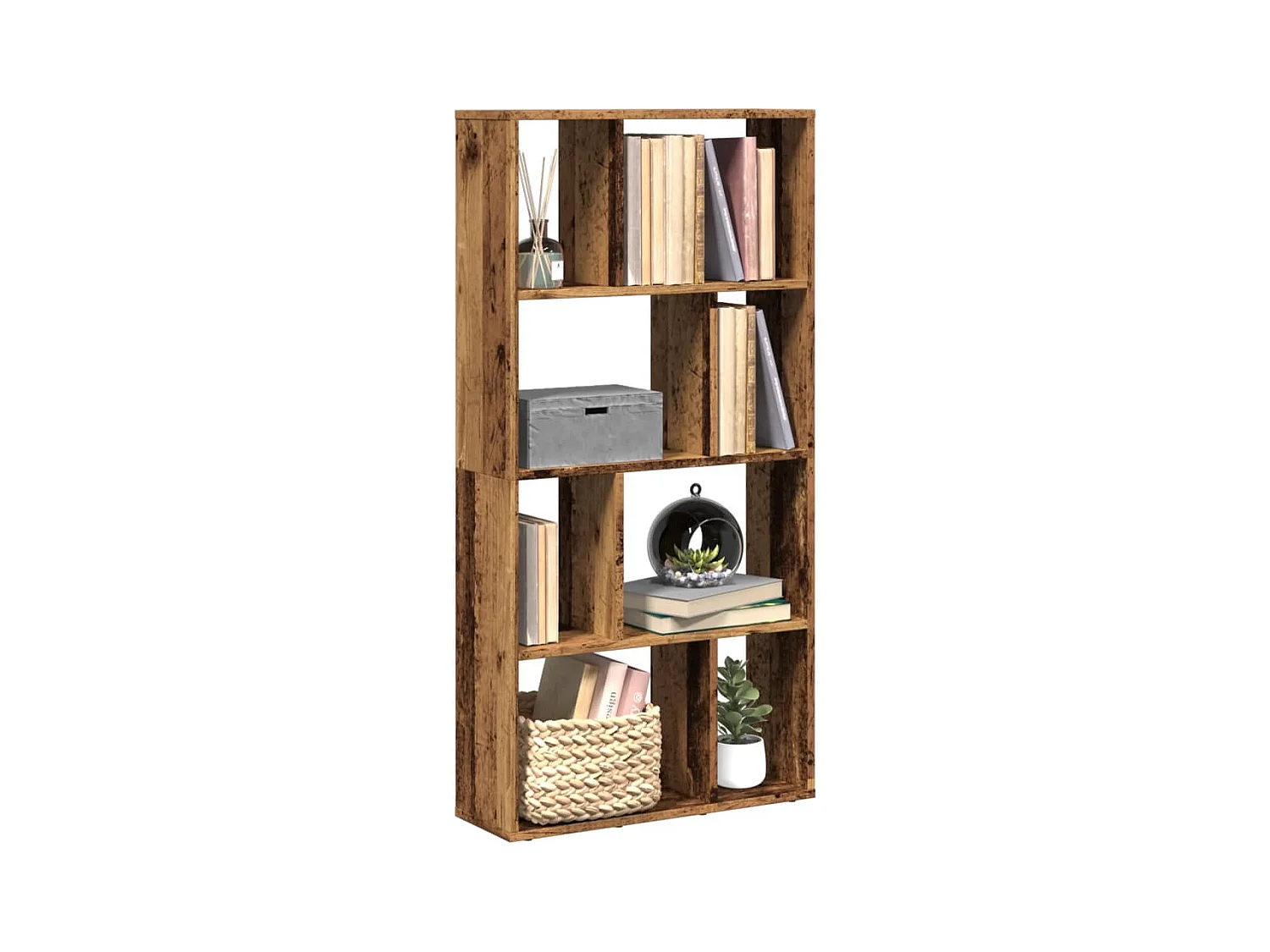 Bibliothèque vieux bois 60x20x120 cm bois d'ingénierie