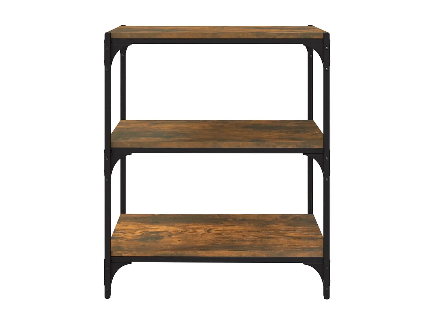 Bibliothèque Chêne fumé 60x33x70,5cm Bois d'ingénierie et acier