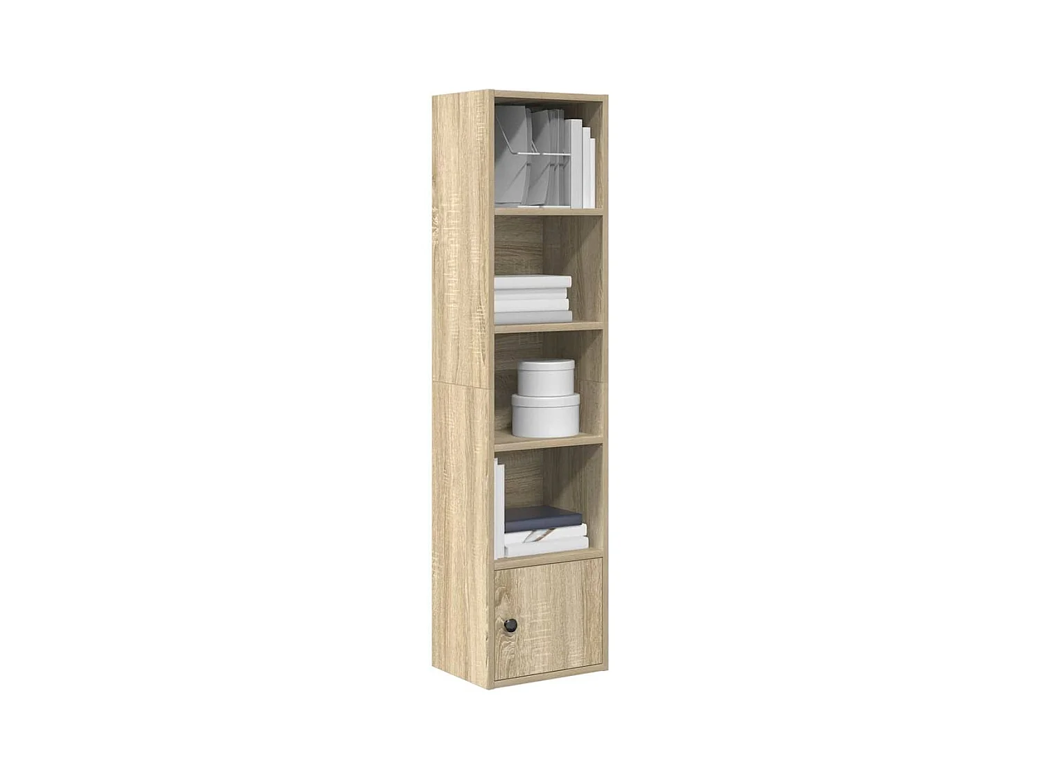 Bibliothèque chêne fumé 31x24x127 cm bois d'ingénierie