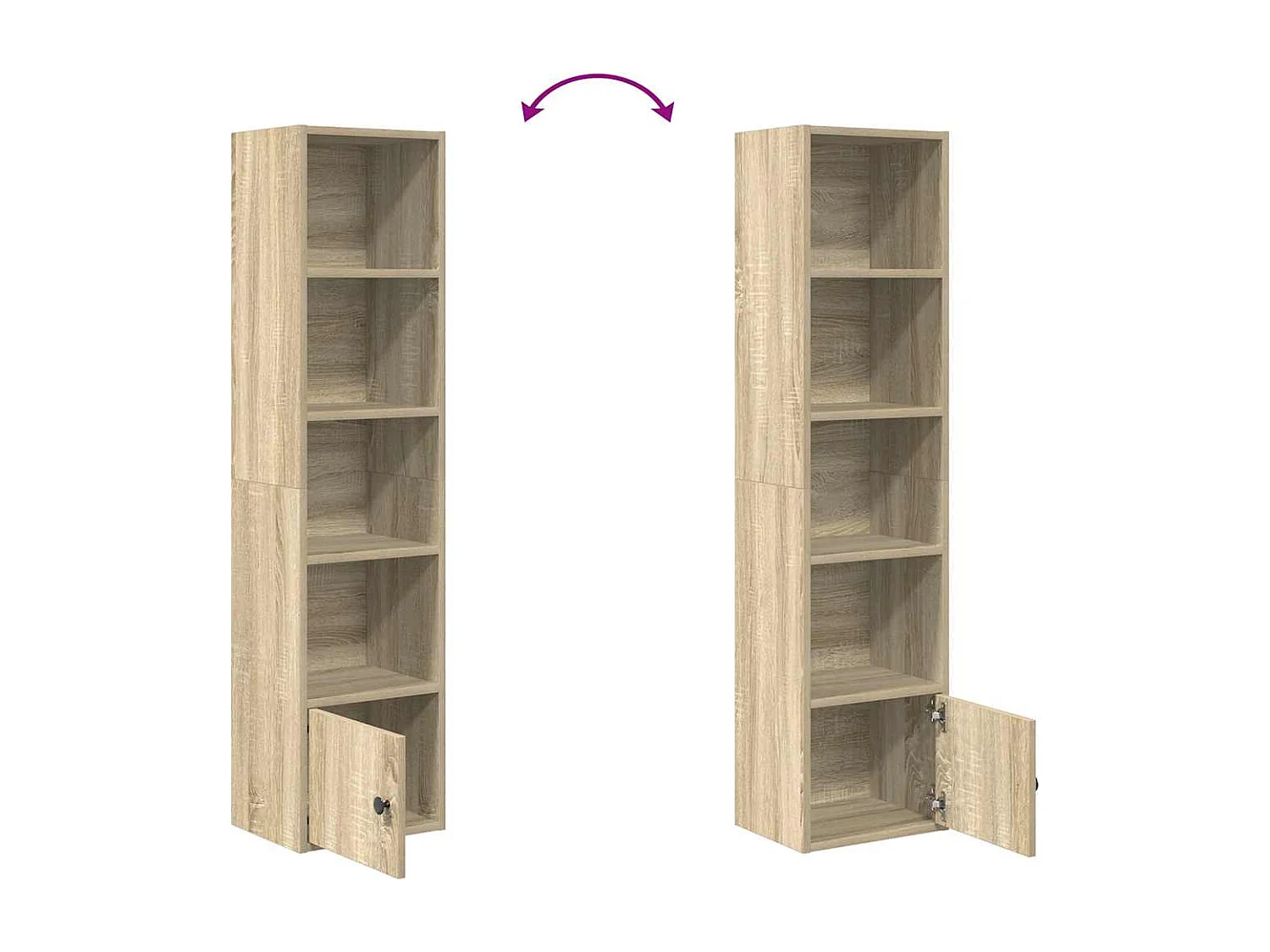 Bibliothèque chêne fumé 31x24x127 cm bois d'ingénierie