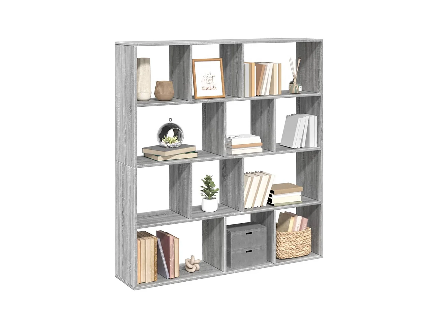 Bibliothèque sonoma gris 132x29x141,5 cm bois d'ingénierie