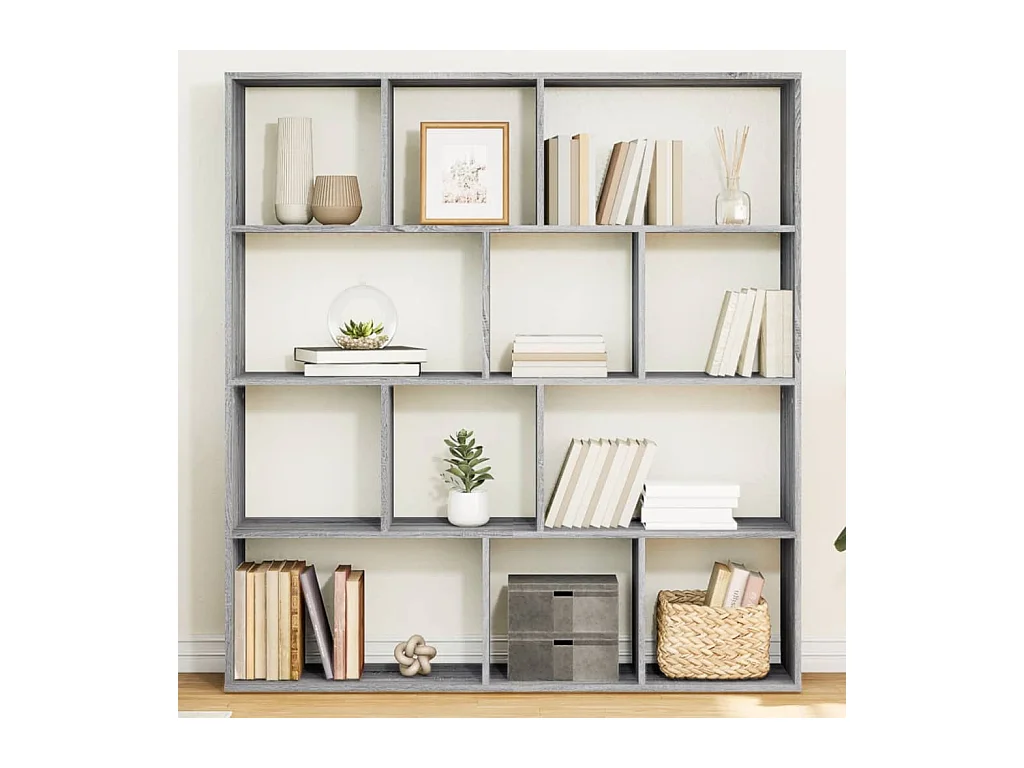 Estantería madera de ingeniería gris Sonoma 132x29x141,5 cm