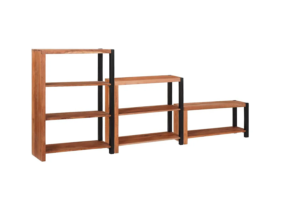 Bibliothèque 3 pièces Marron 80 x 30 x 110 cm Bois d'acacia massif