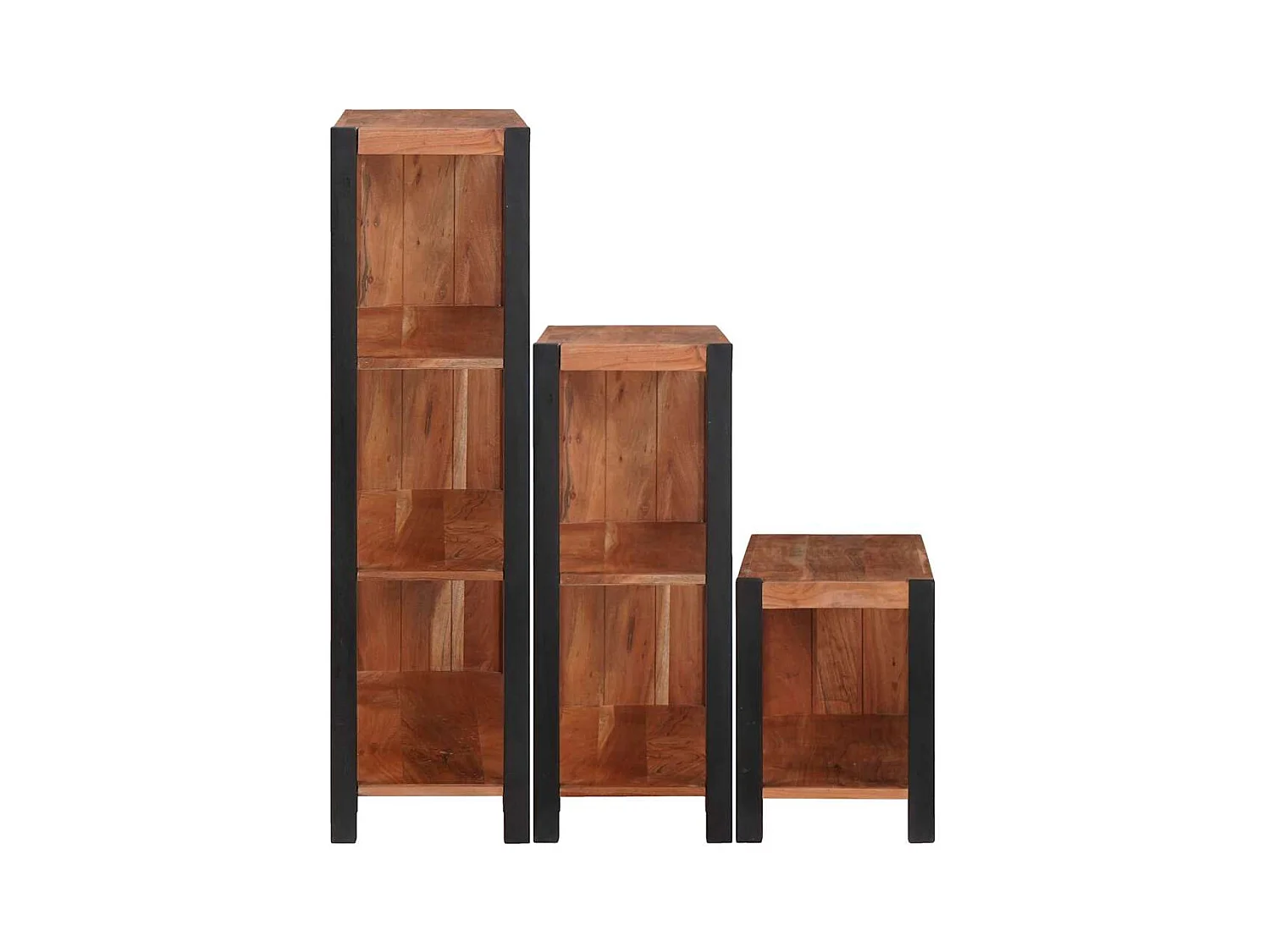 Bibliothèque 3 pièces Marron 80 x 30 x 110 cm Bois d'acacia massif