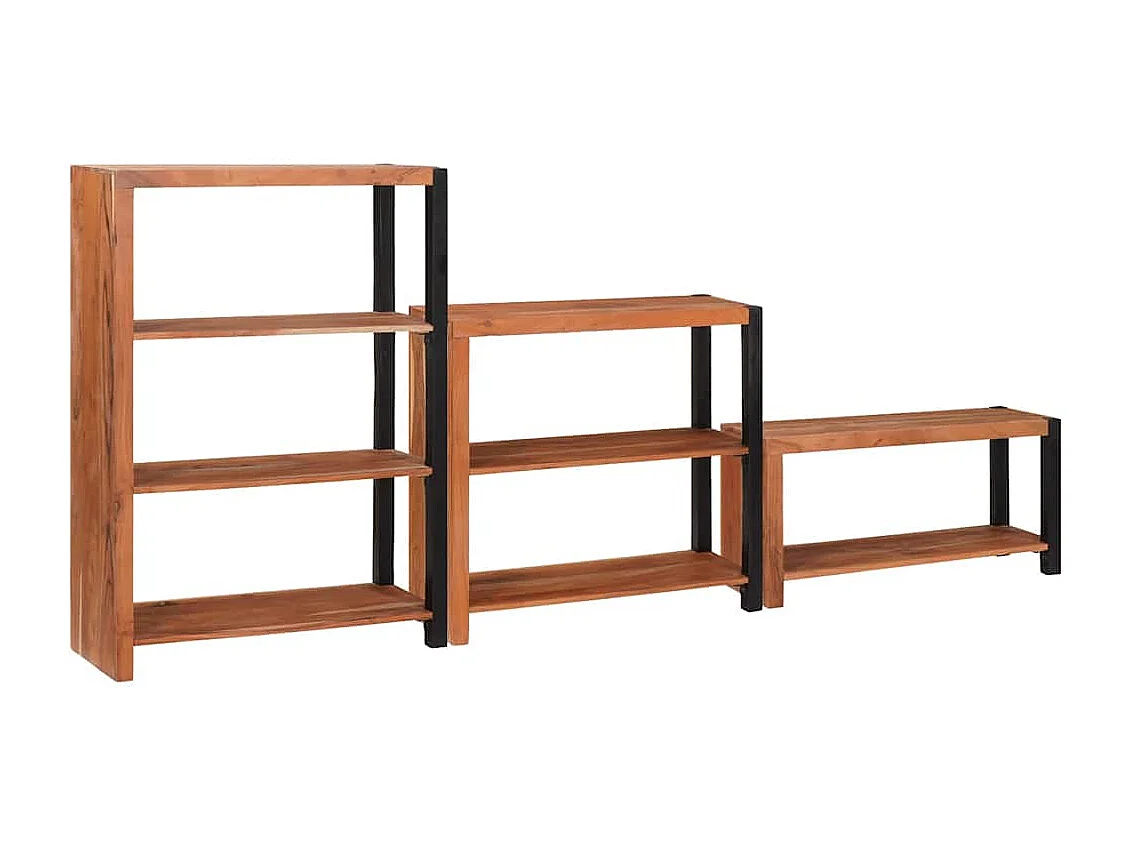 Bibliothèque 3 pièces Marron 80 x 30 x 110 cm Bois d'acacia massif