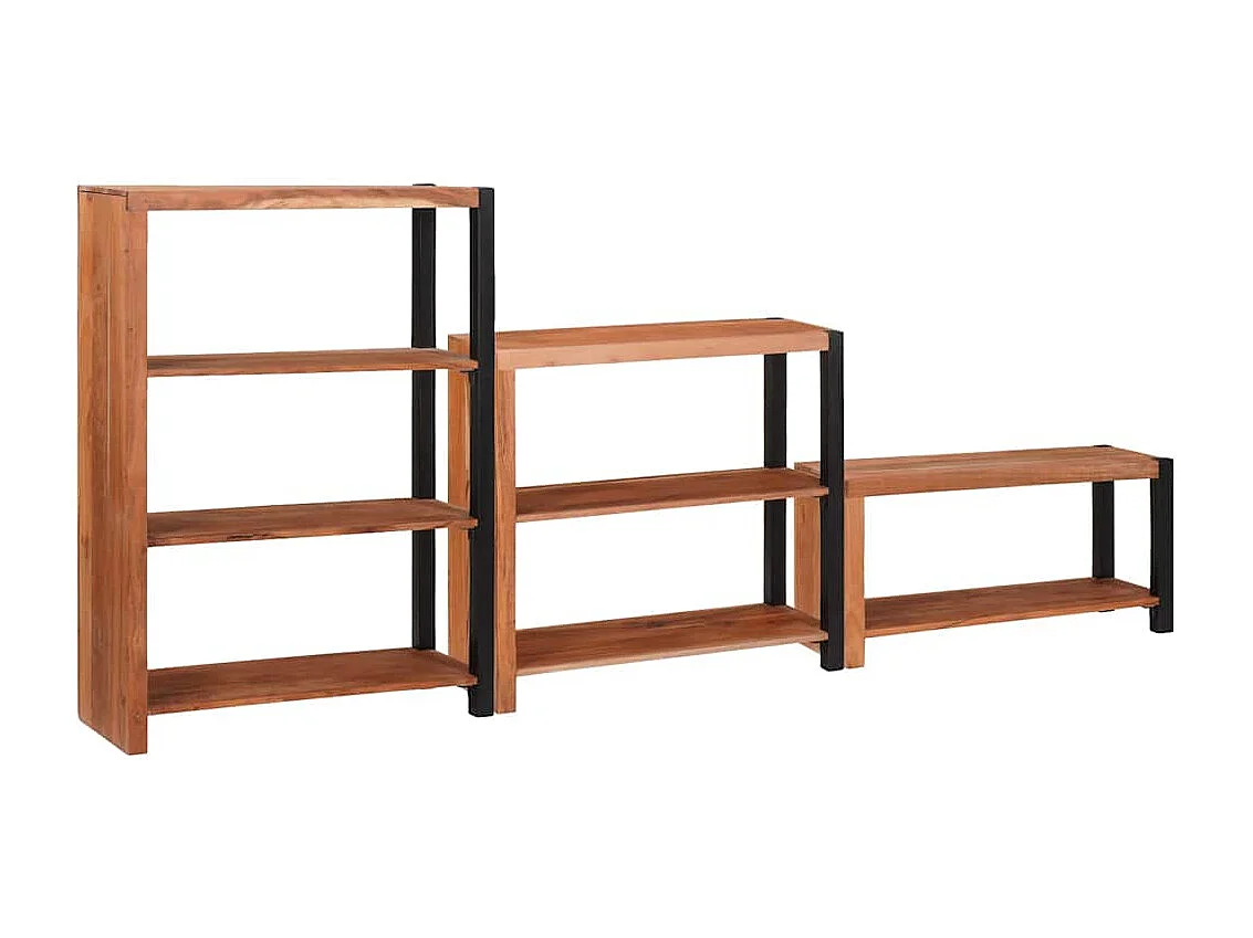 Bibliothèque 3 pièces Marron 80 x 30 x 110 cm Bois d'acacia massif