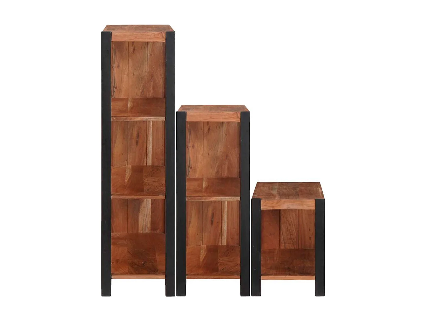 Bibliothèque 3 pièces Marron 80 x 30 x 110 cm Bois d'acacia massif