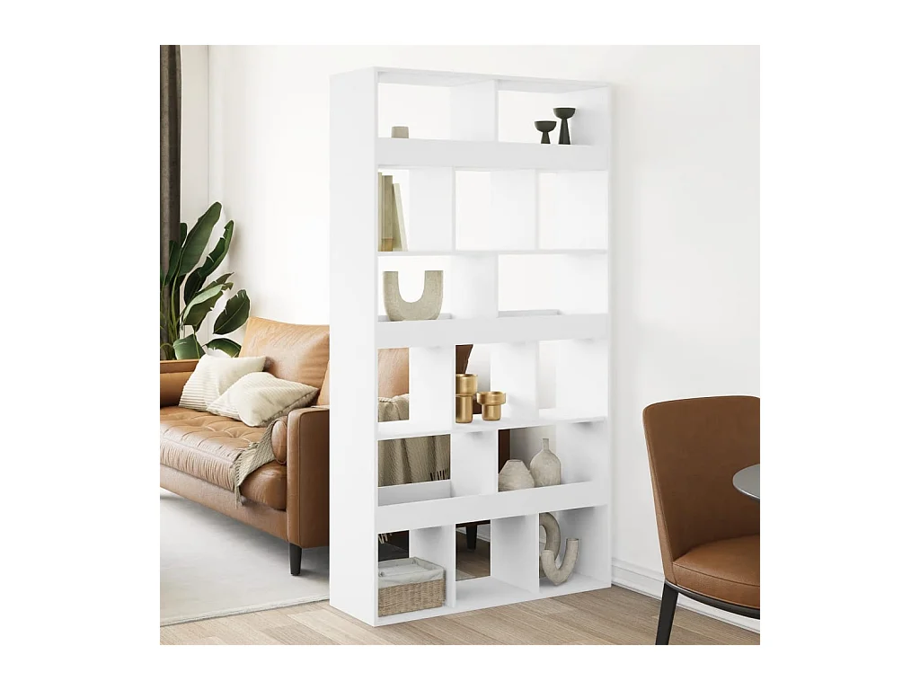 Bibliothèque / Cloison de séparation blanc 100x33x187,5 cm bois d'ingénierie