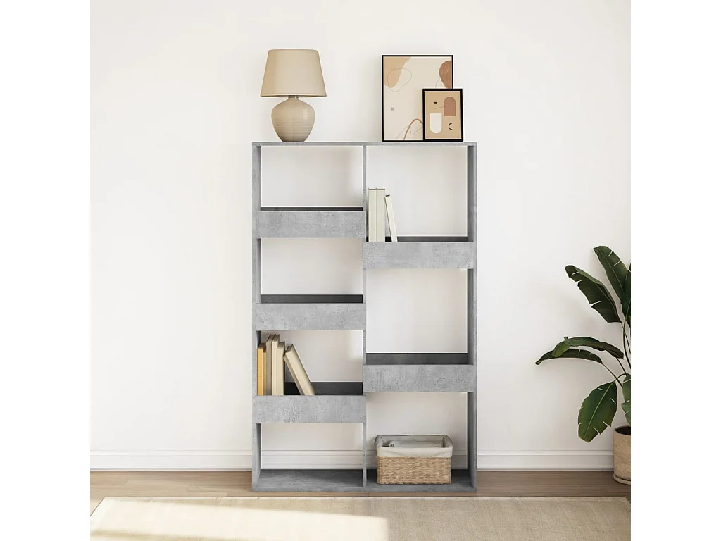 Bibliothèque gris béton 100x33x155,5 cm bois d'ingénierie