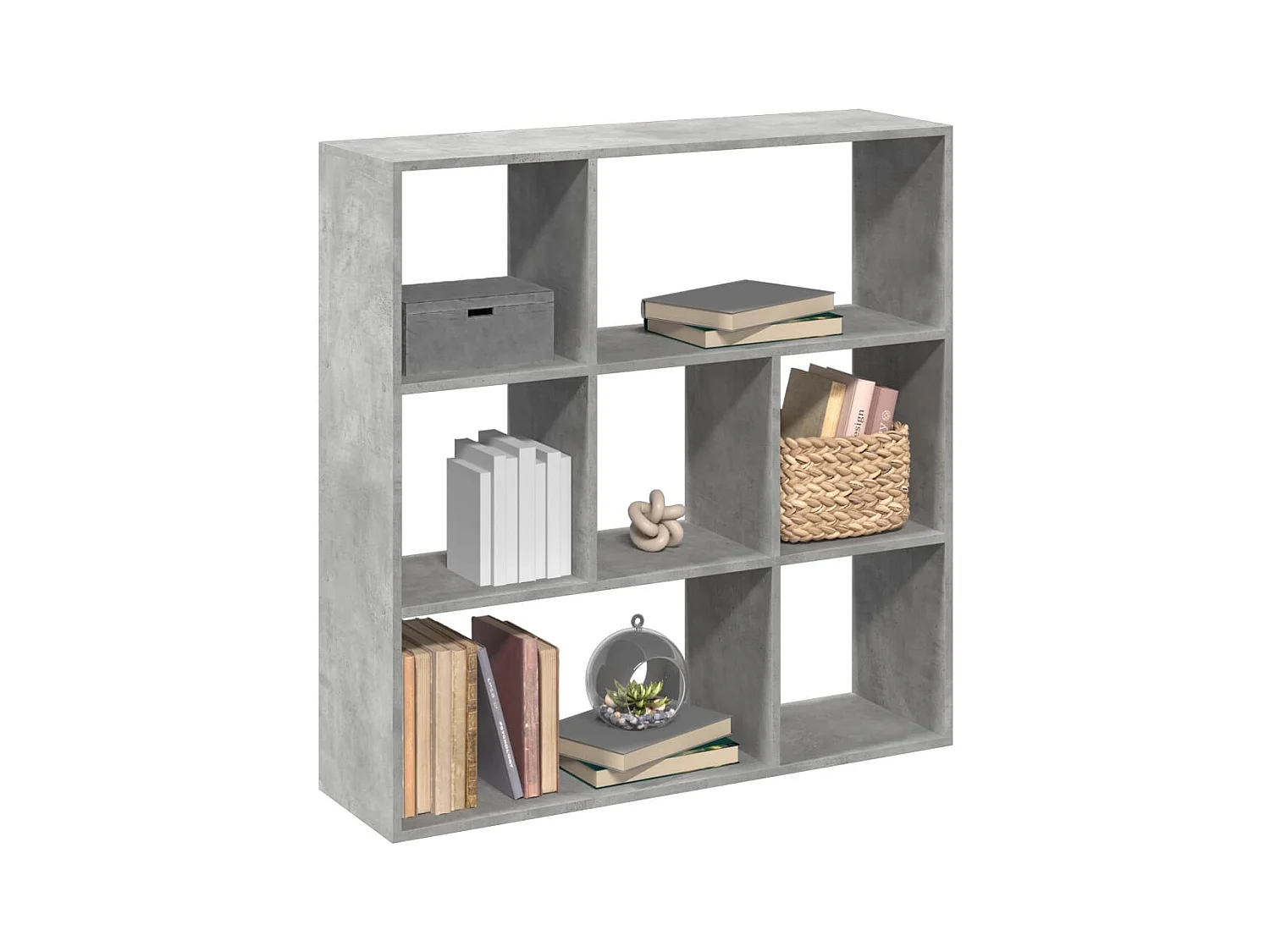 Bibliothèque séparatrice de pièce gris béton 102x29x103,5 cm