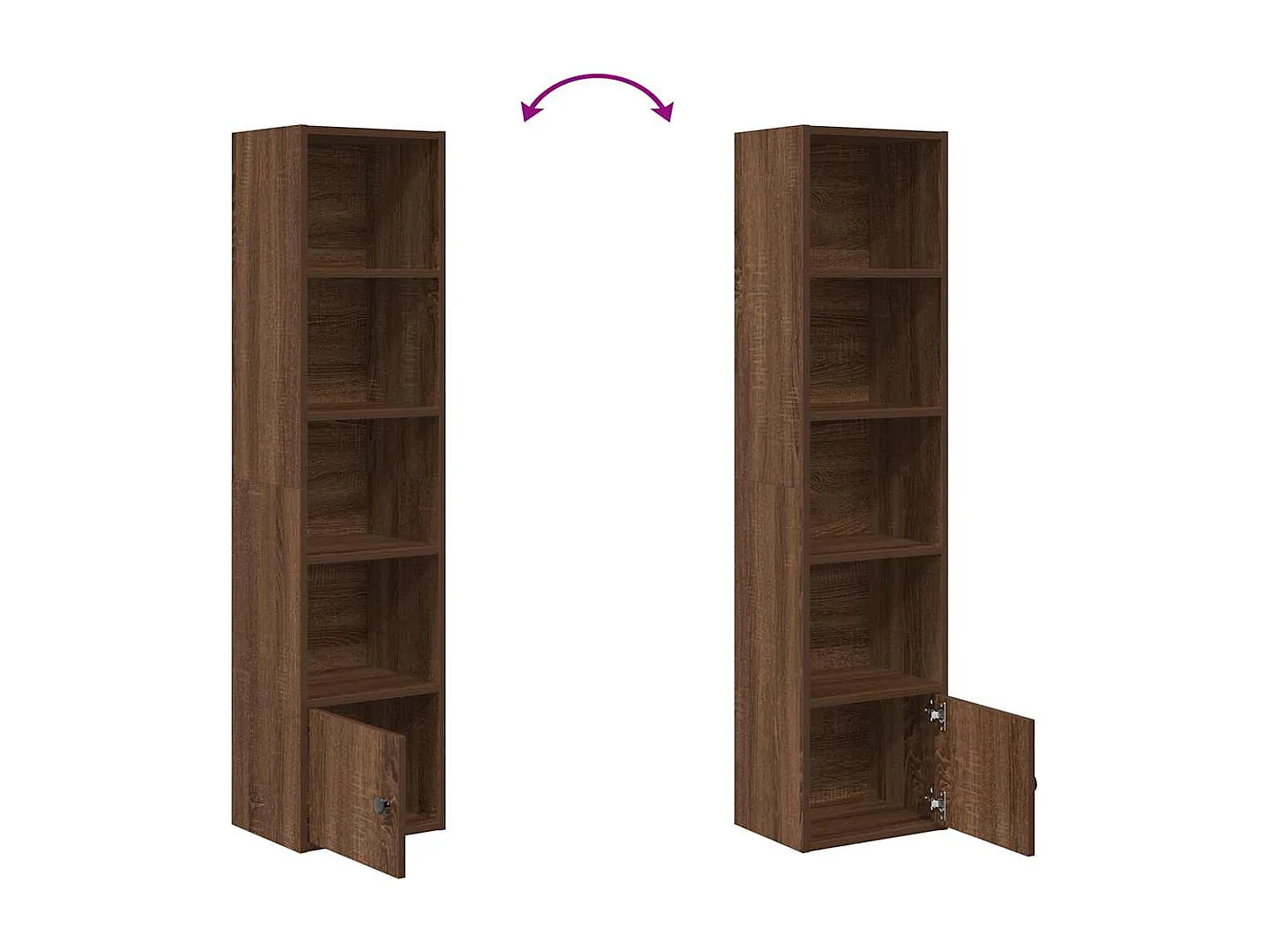 Bibliothèque chêne marron 31x24x127 cm bois d'ingénierie