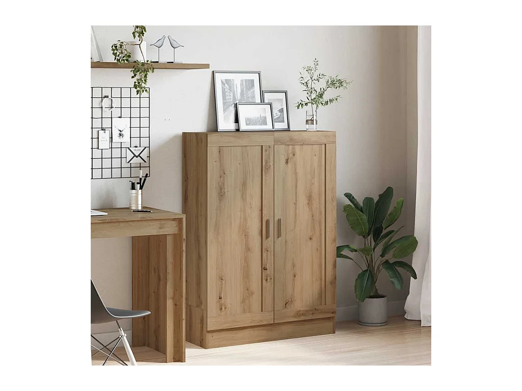 Bibliothèque chêne artisanal 82,5x30,5x115 cm bois d'ingénierie