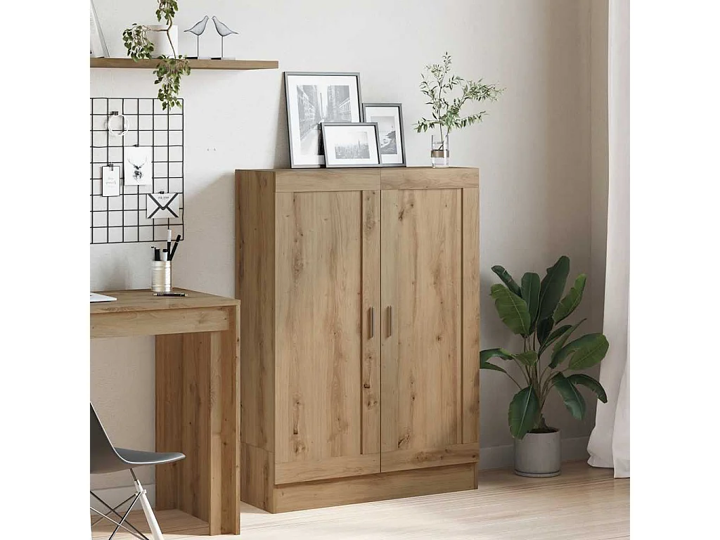 Bibliothèque chêne artisanal 82,5x30,5x115 cm bois d'ingénierie