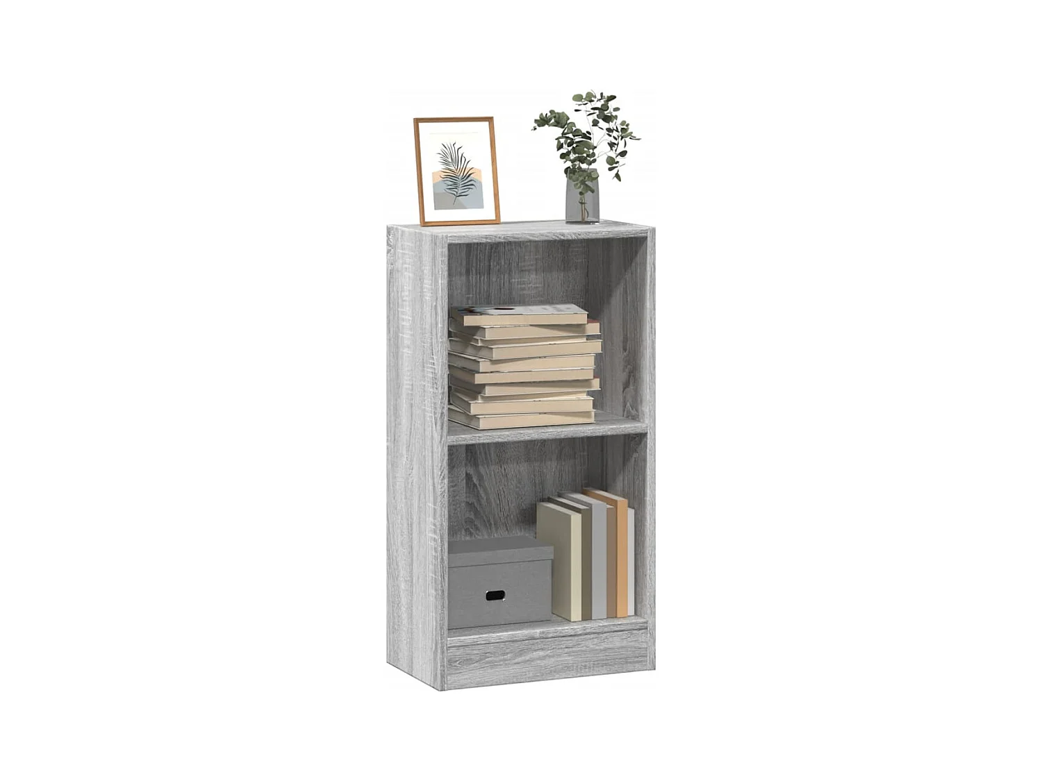 Estantería de madera de ingeniería gris Sonoma 40x24x76 cm