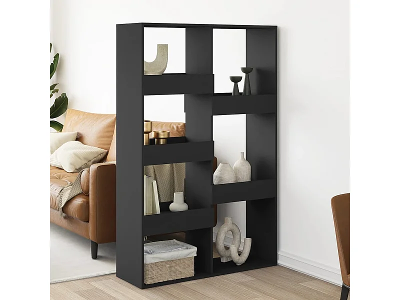 Bibliothèque / Cloison de séparation noir 100x33x155,5 cm bois d'ingénierie