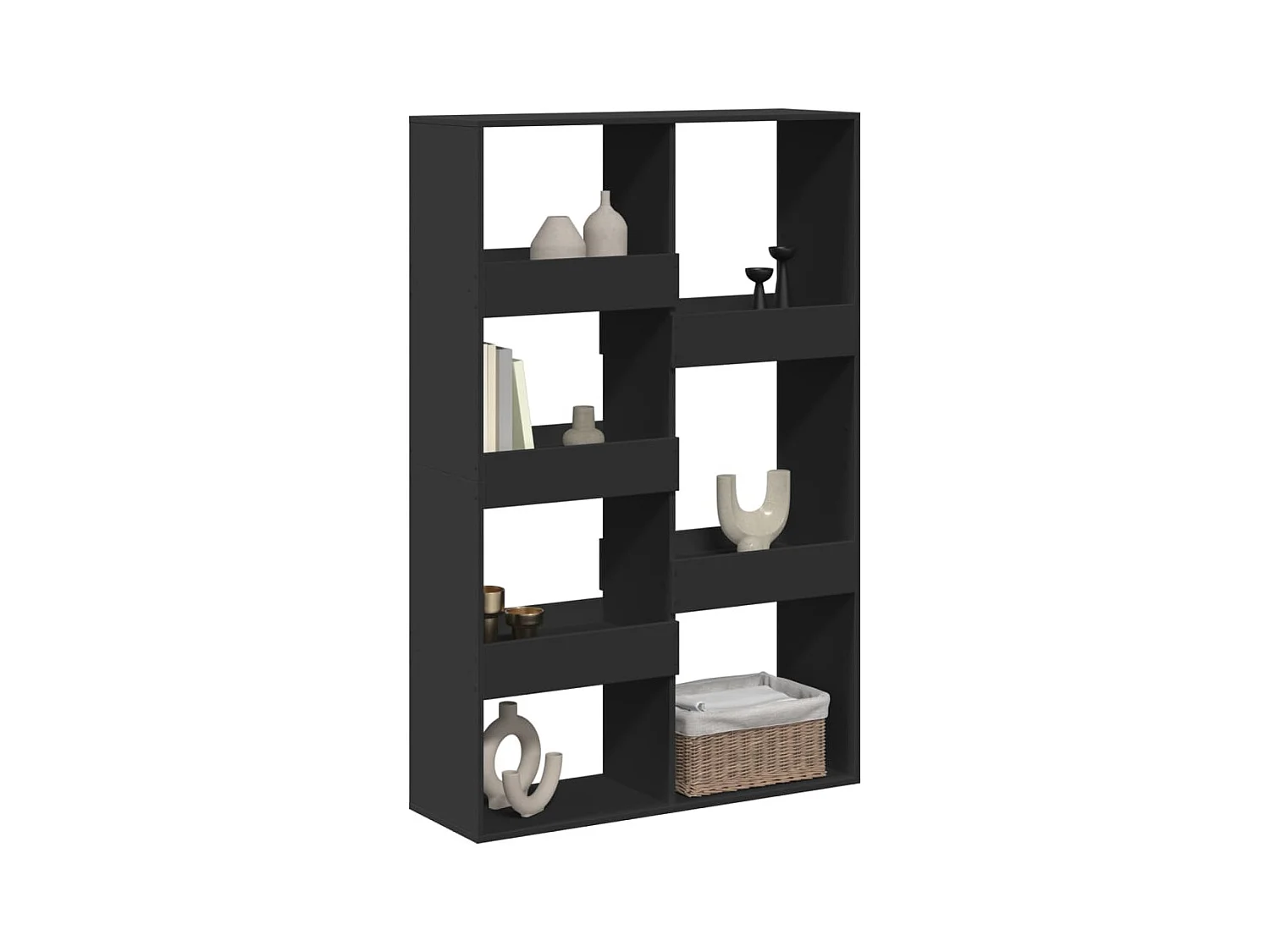 Bibliothèque / Cloison de séparation noir 100x33x155,5 cm bois d'ingénierie