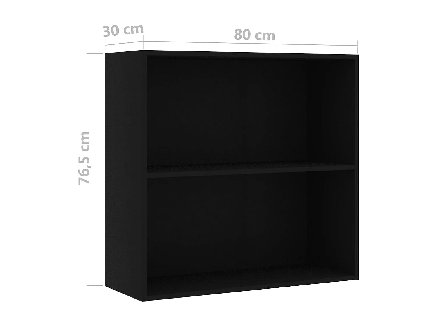 Bibliothèque noir 80x30x76,5 cm bois d'ingénierie