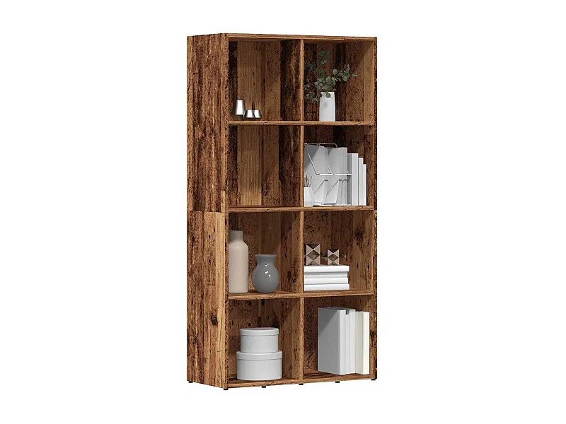 Boekenkast 66x30x130 cm bewerkt hout oud houtkleurig