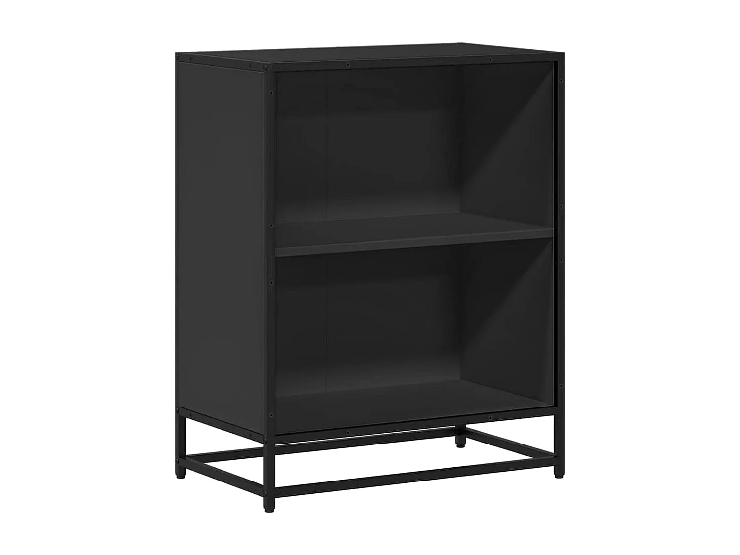 Bibliothèque noir 60x35x76 cm bois d'ingénierie