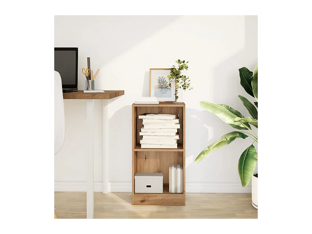 Bibliothèque chêne artisanal 40x24x76 cm bois d'ingénierie
