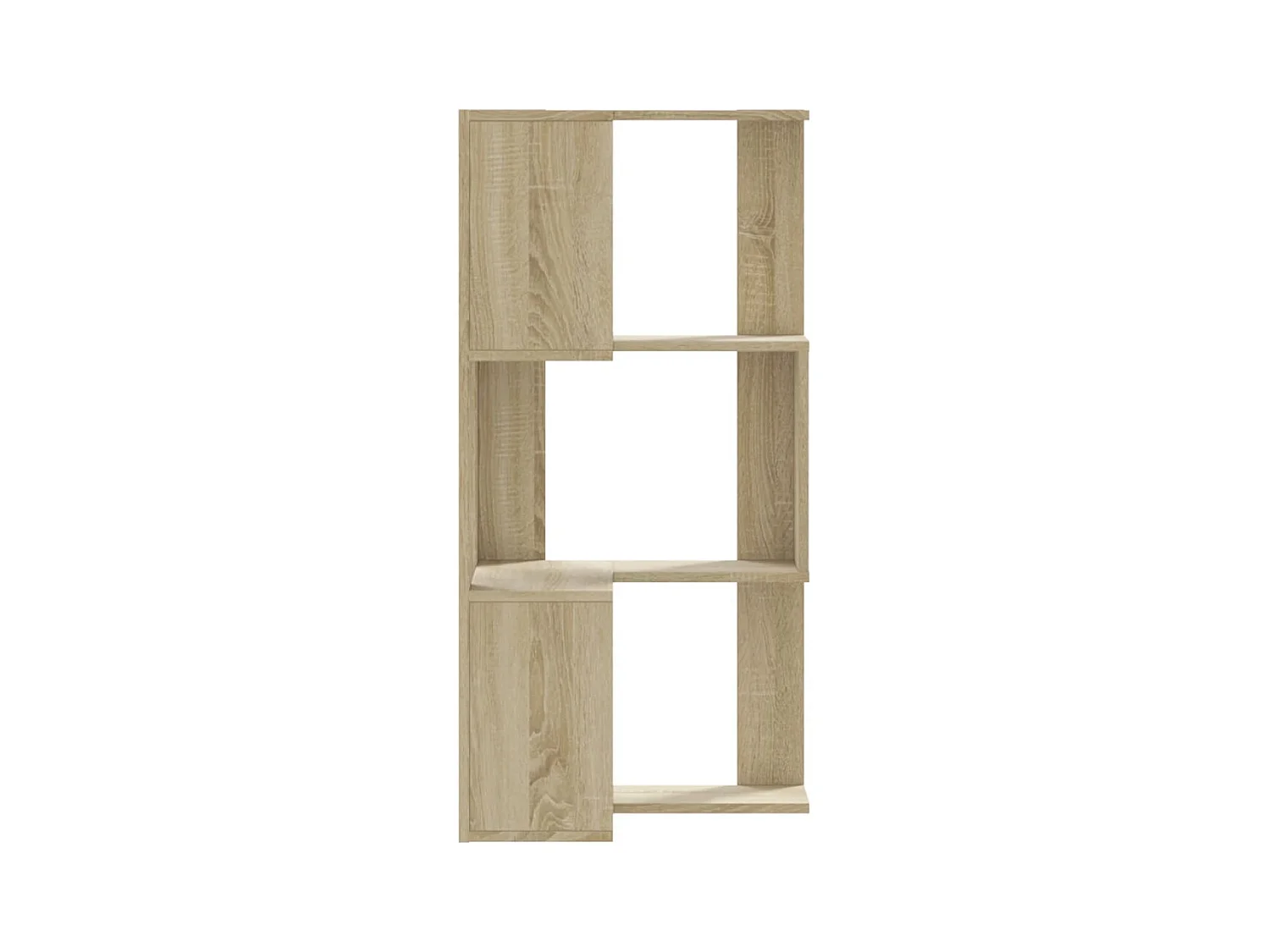 Bibliothèque d'angle à 3 niveaux chêne sonoma bois d'ingénierie