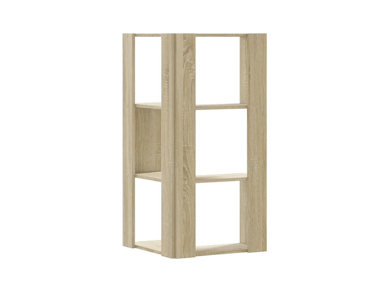 Bibliothèque d'angle à 3 niveaux chêne sonoma bois d'ingénierie