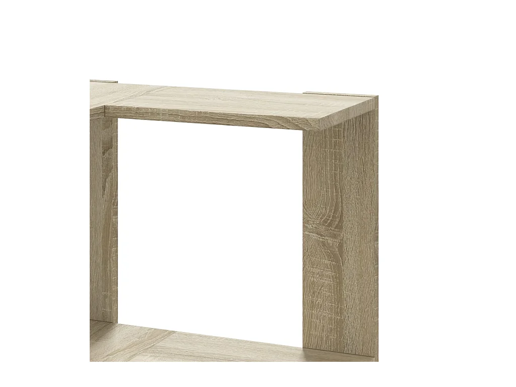 Bibliothèque d'angle à 3 niveaux chêne sonoma bois d'ingénierie