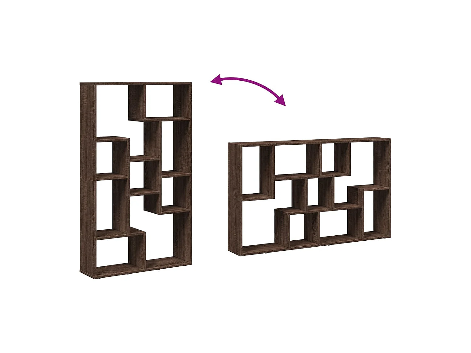 Bibliothèque chêne marron 72x20x120 cm bois d'ingénierie