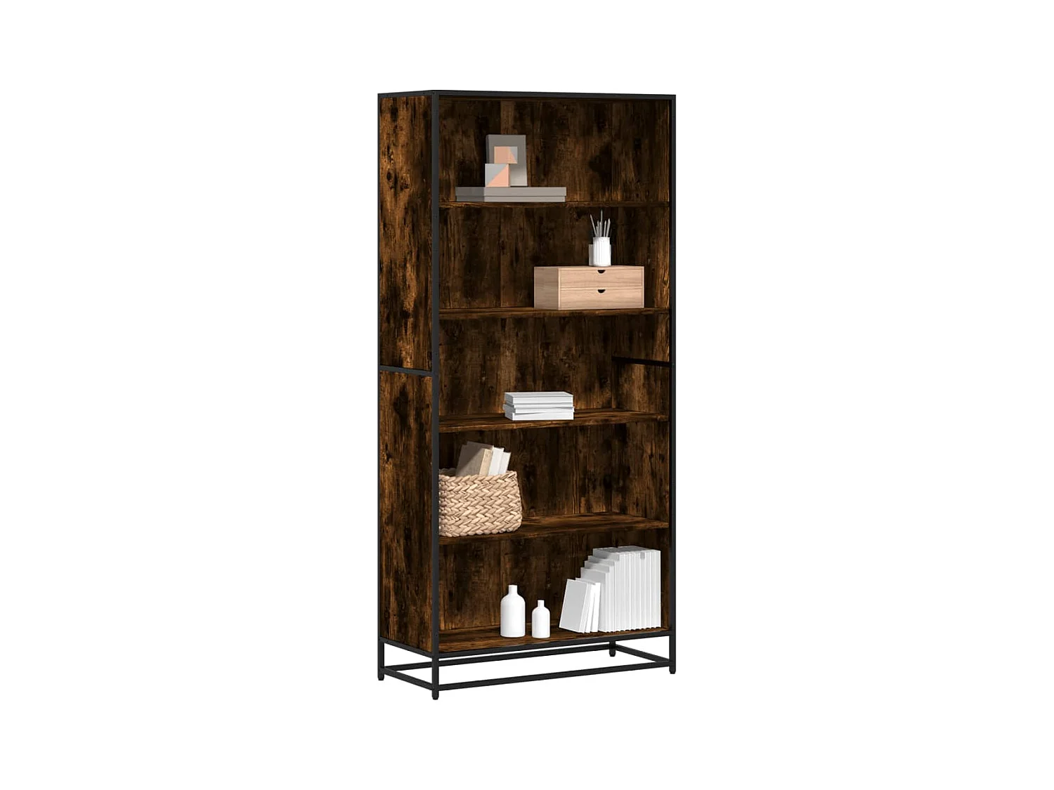 Estantería madera de ingeniería roble ahumado 80,5x35x170,5 cm