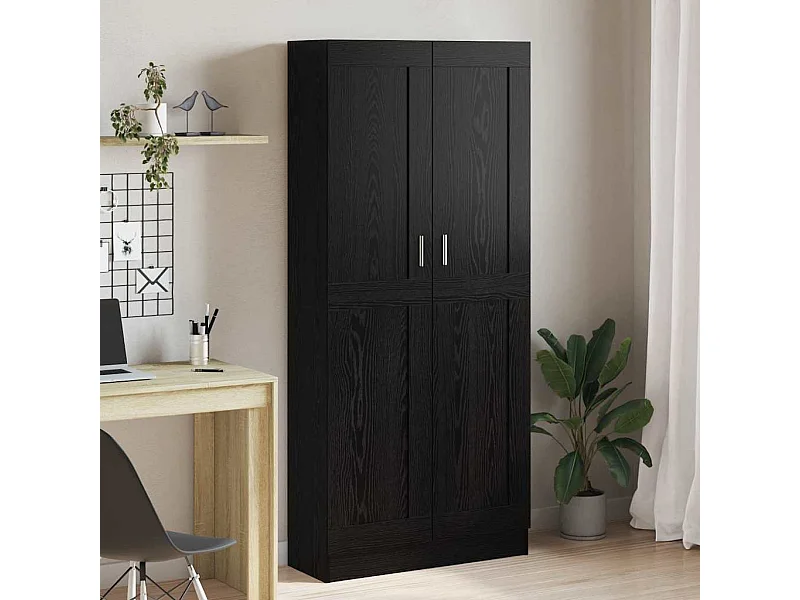 Gabinete de Livros Carvalho preto 82.5 x 30.5 x 185 cm