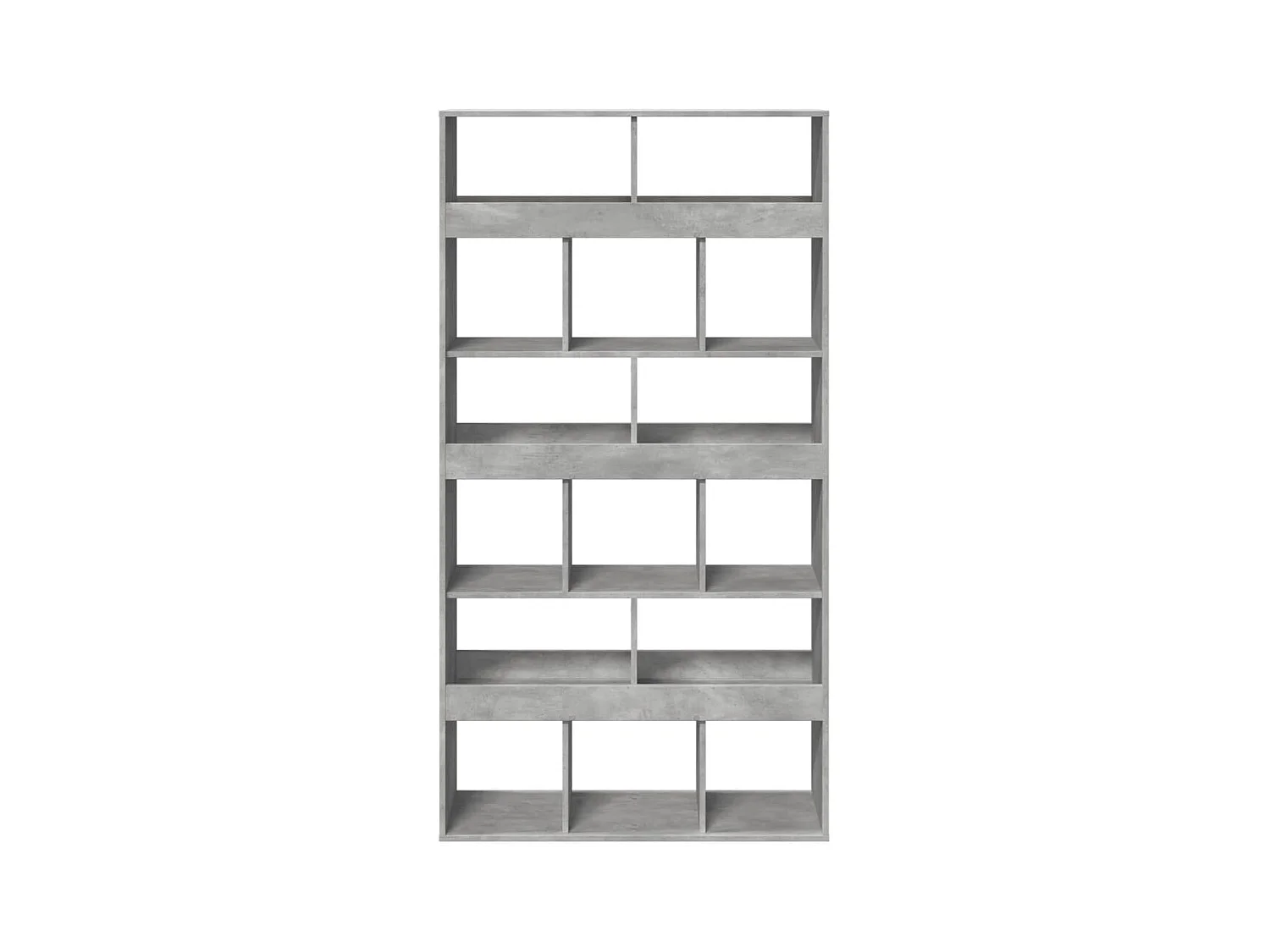 Bibliothèque / Cloison de séparation gris béton bois d'ingénierie