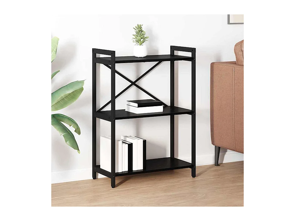 Estantería Roble negro 60 x 30 x 83 cm Madera contrachapada