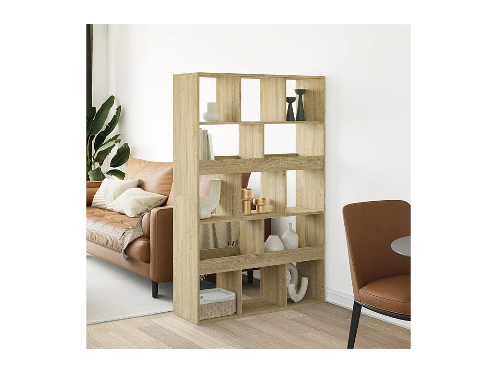 Bibliothèque / Cloison de séparation chêne sonoma bois d'ingénierie