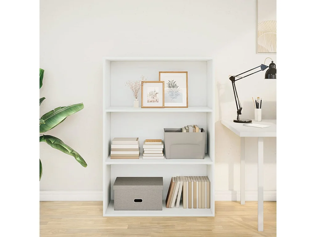 Bibliothèque blanc 80x30x114 cm bois d'ingénierie