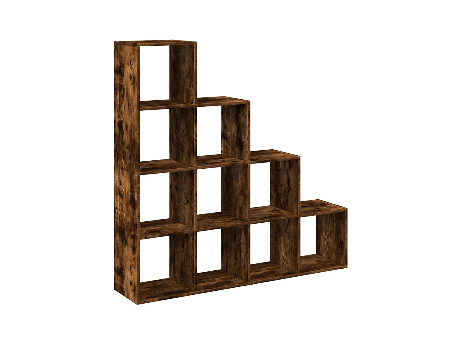 Bibliothèque séparatrice de pièce 4 niveaux chêne fumé