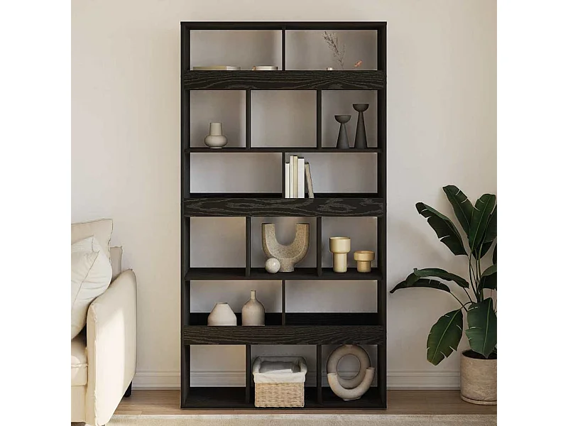 Gabinete de Livros Carvalho preto 100 x 33 x 187.5 cm