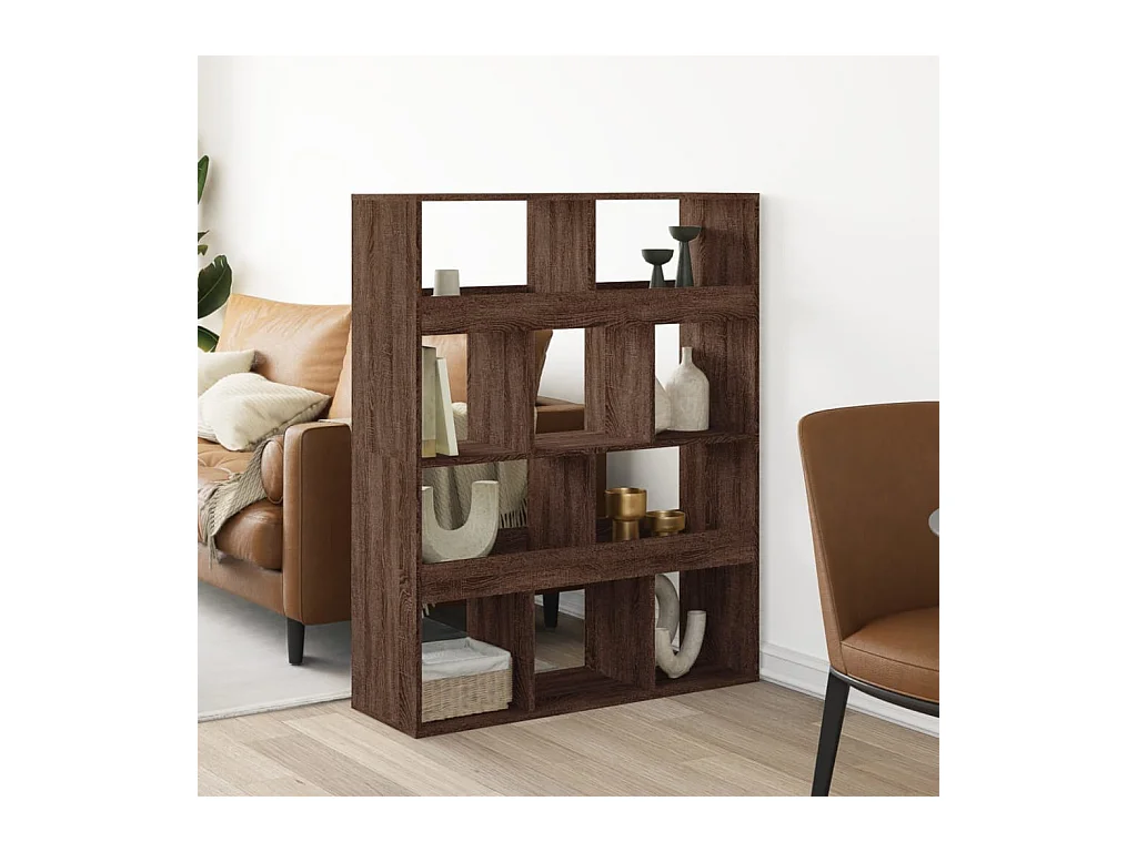 Bibliothèque / Cloison de séparation chêne marron bois d'ingénierie