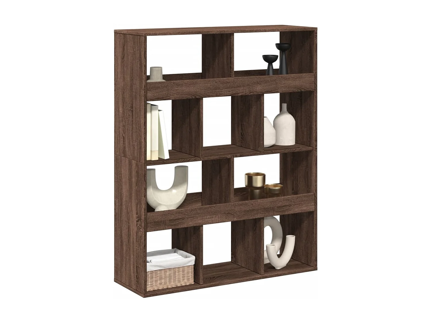 Bibliothèque / Cloison de séparation chêne marron bois d'ingénierie