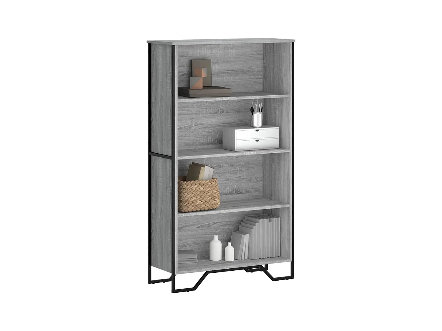 Estantería madera de ingeniería gris Sonoma 80x31x137,5 cm