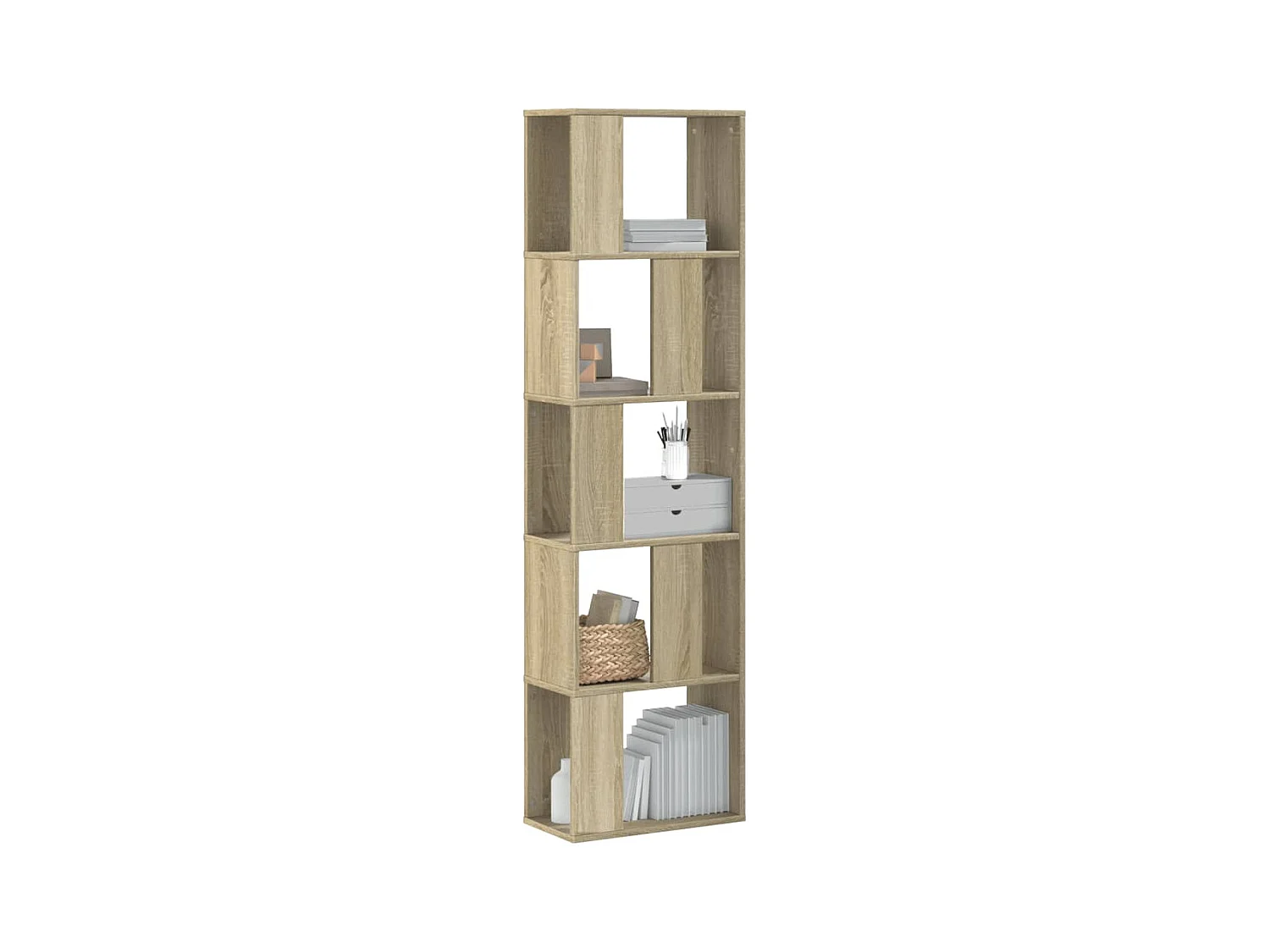 Boekenkast 5-laags 45x23,5x162,5 cm bewerkt hout sonoma eiken