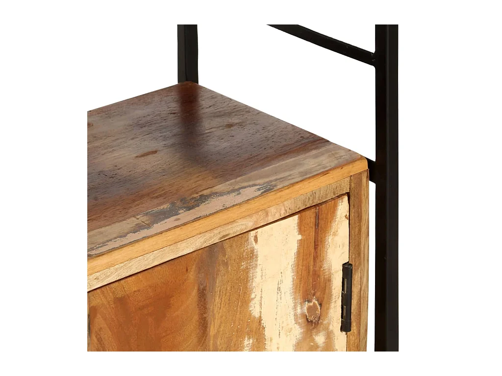 Bibliothèque 4 niveaux 124x30x180cm Bois solide de récupération