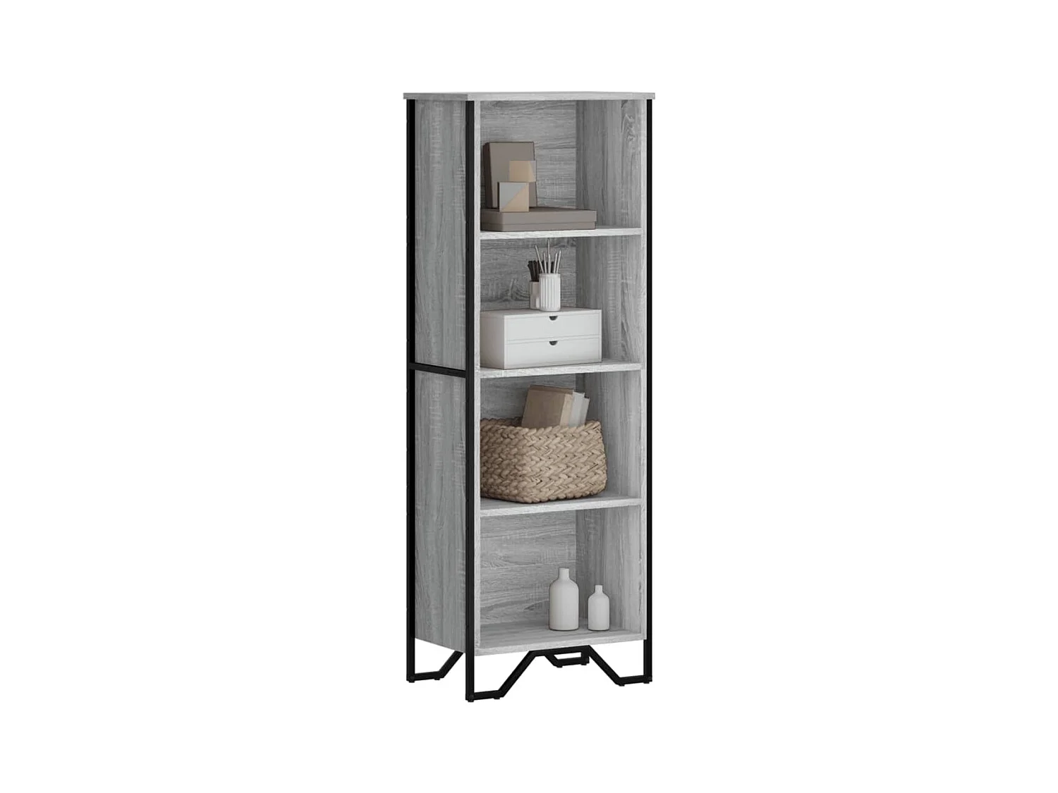 Estantería de madera de ingeniería gris Sonoma 50x31x137,5 cm