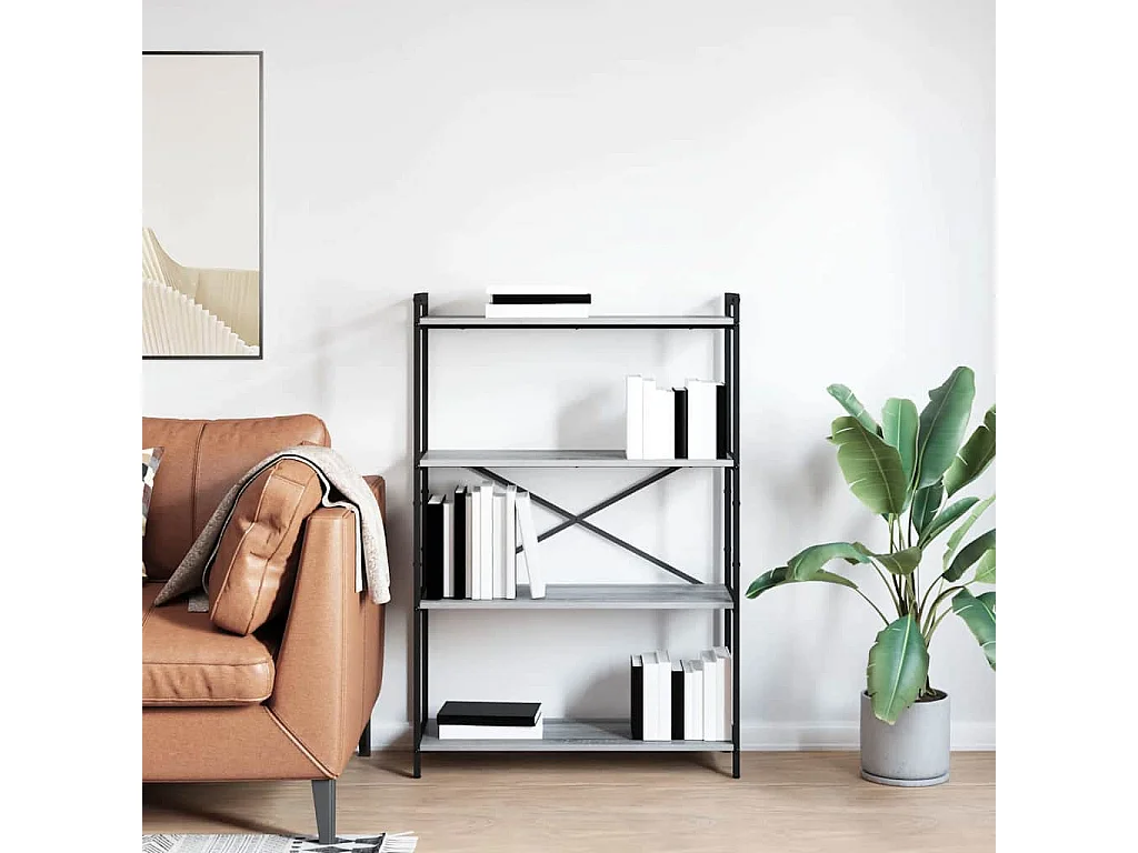 Bibliothèque Sonoma gris 80 x 30 x 118 cm Bois d'ingénierie