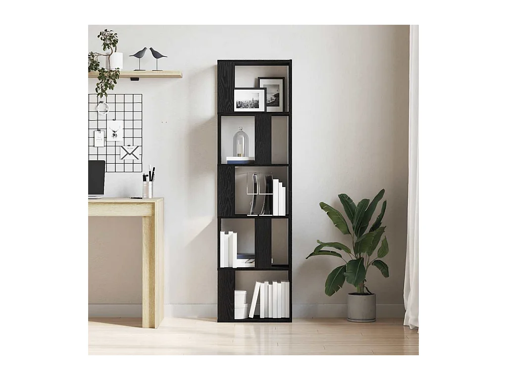 Bibliothèque/Séparateur de pièce chêne noir 45x24x159 cm