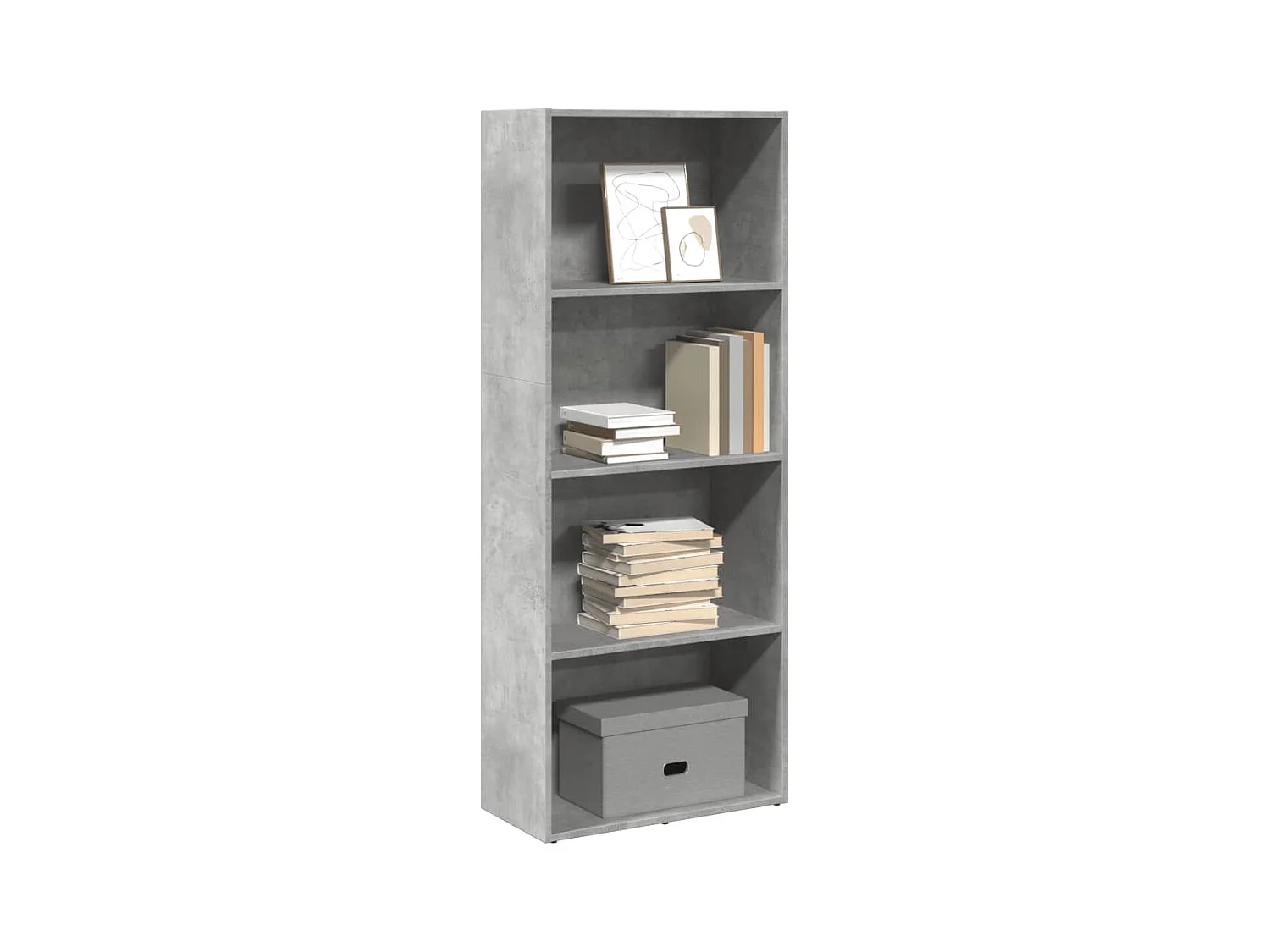 Estantería de madera de ingeniería gris hormigón 60x30x152 cm