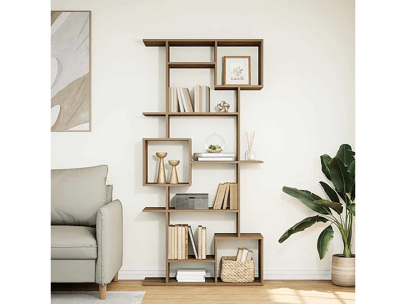 Bibliothèque chêne artisanal 92x29x188 cm bois d'ingénierie