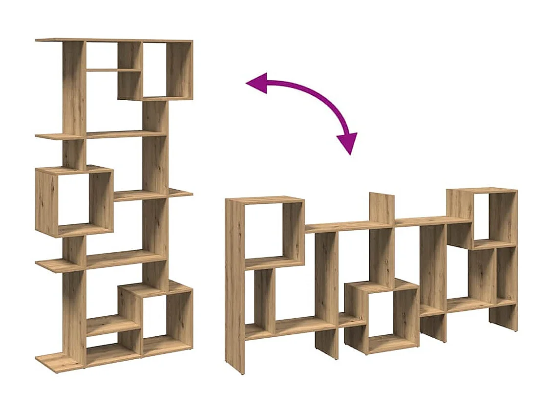 Bibliothèque chêne artisanal 92x29x188 cm bois d'ingénierie