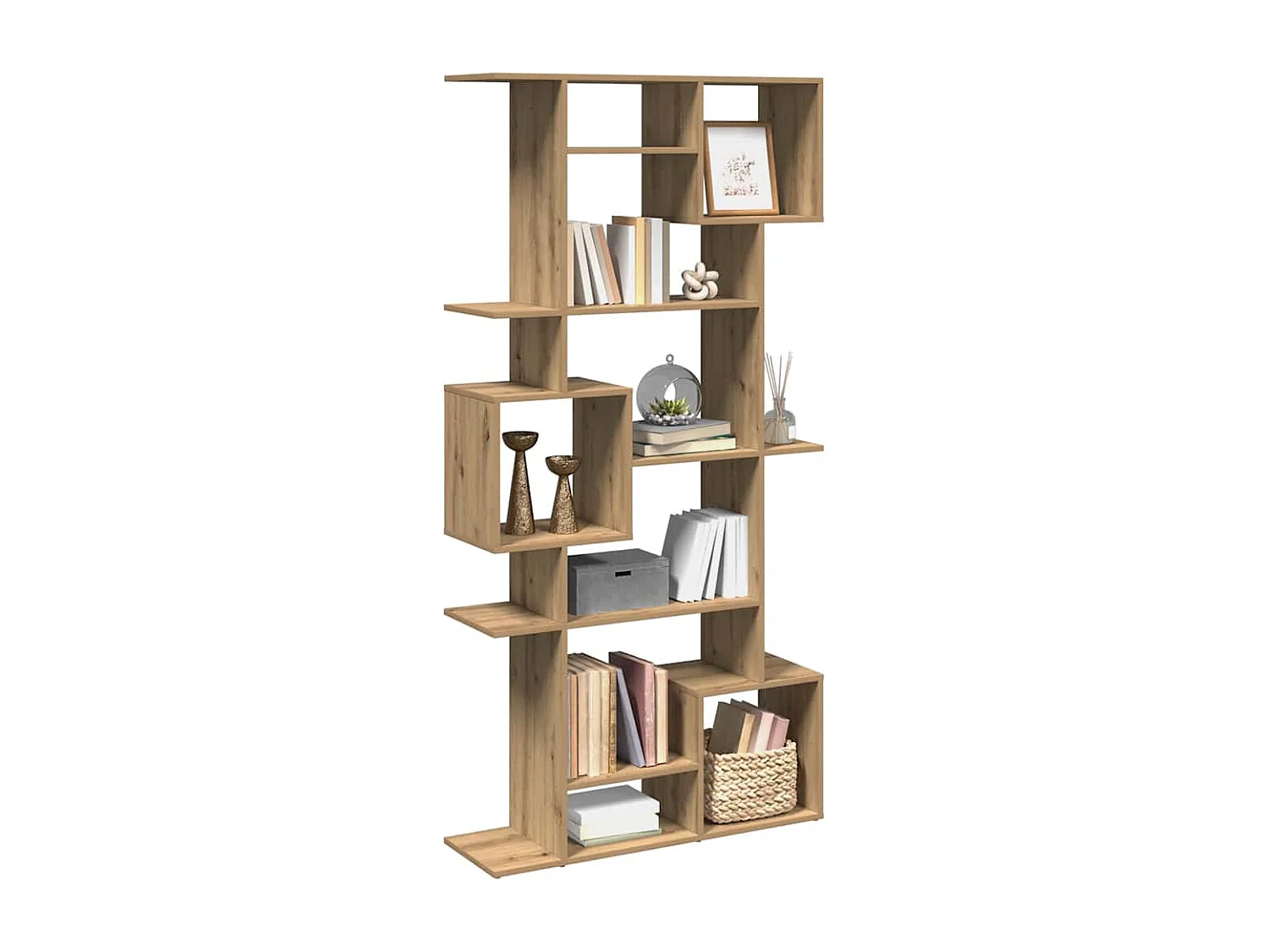 Bibliothèque chêne artisanal 92x29x188 cm bois d'ingénierie