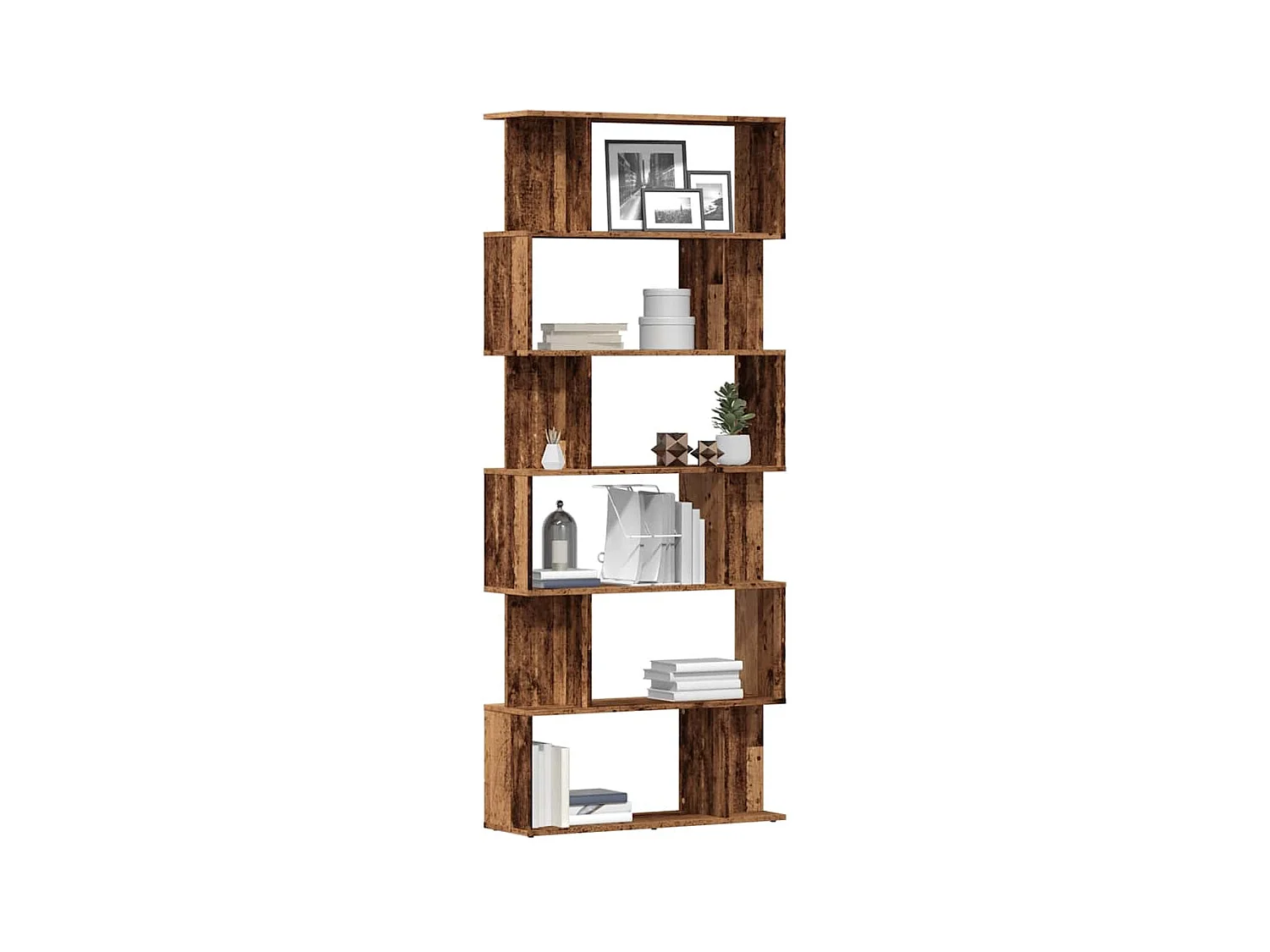 Armário de livros madeira velha 80x24x192 cm madeira trabalhada